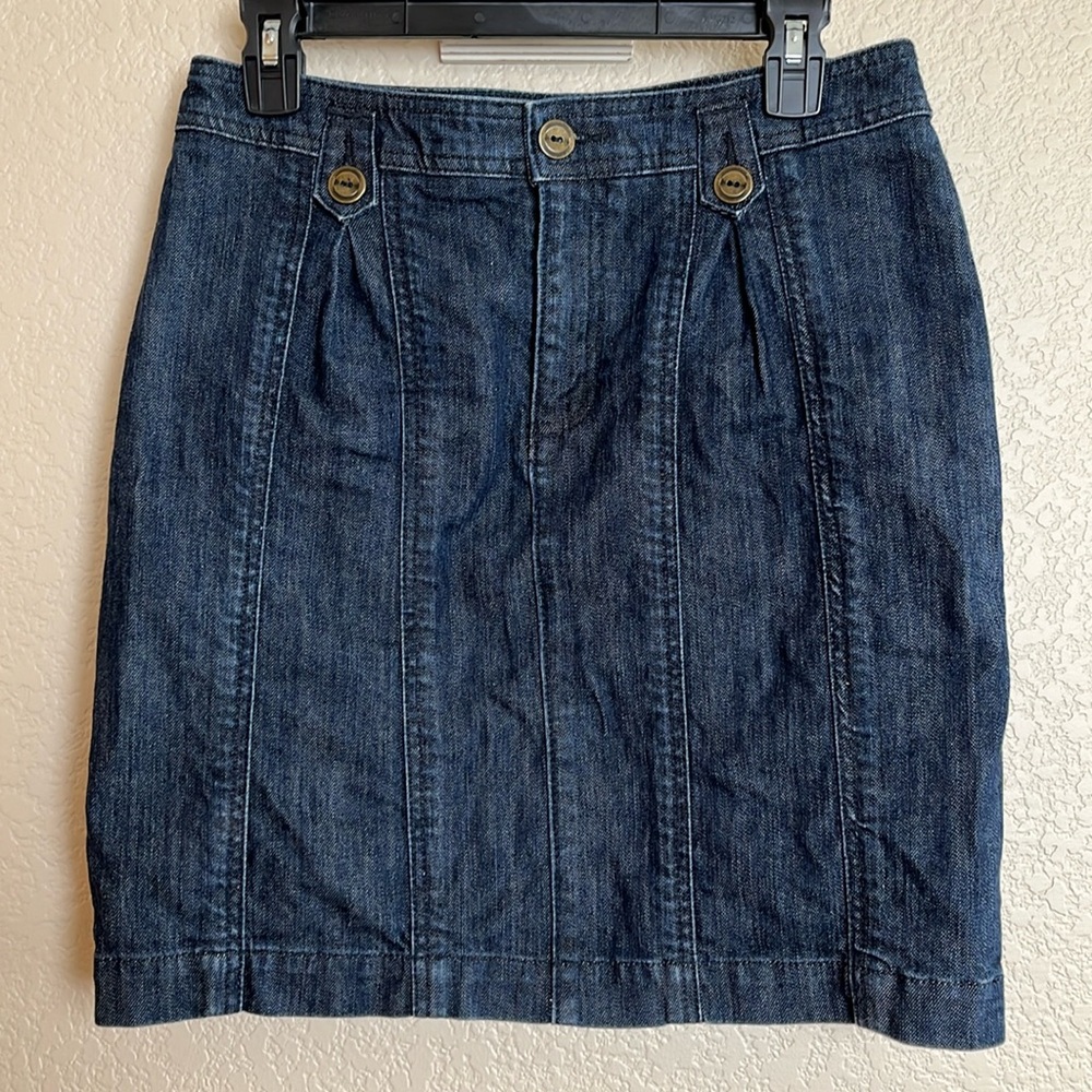 Pilcro and the Letterpress denim skirt